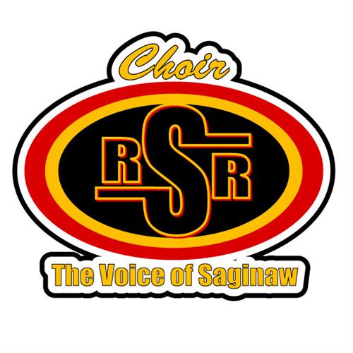 black RSR in field of gold and cardinal word Choir and The Voice of Saginaw surround 